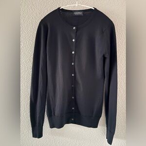 John Smedley - Black Merino Wool Cardigan - S